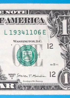 1934 November 6 : L 19341106 E $1 One Dollar Bill BIRTHDAY Note  - Image 1 of 3