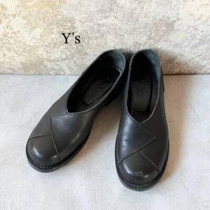 Y's Yohji Yamamoto scarpe donna pelle nere flat slip-on US5,5 usate dal Giappone - Foto 1 di 12
