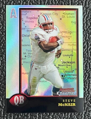 🔥STEVE MCNAIR 1998 BOWMAN CHROME INTERSTATE REFRACTOR!🔥TITANS! - Image 1 of 2