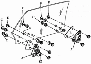 1968 1969 CAMARO & FIREBIRD DOOR GLASS MOUNT PLATE & HARDWARE KIT BOTH DOORS 050 - Imagen 1 de 2