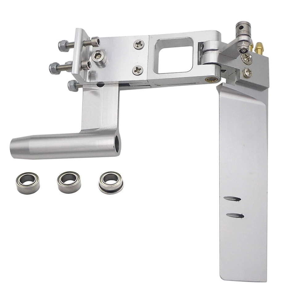 RC Boat 4.76mm 3/16" Shaft Strut Dual Water Pickup 110mm Rudder W/ Ball Bearing - Image 1 of 4