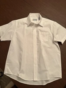 Boys Size 18 Flynn And O’Hara Short Sleeve White Short Sleeve Shirt - Picture 1 of 4