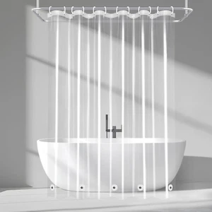 Eurcross 9G Clear Shower Curtain Liner 72 X 78 Inches Long with 5 Magnet Weights - Picture 1 of 12