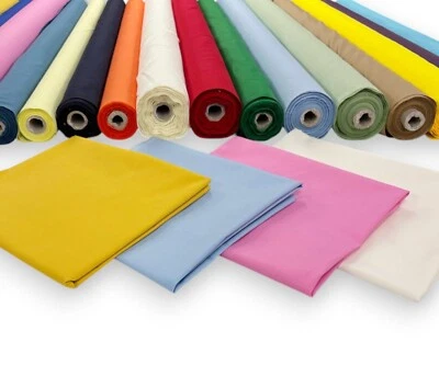 Plain Polycotton Fabric Budget Friendly Solid for Dressmaking Craft 40+ Colours - Image 1 of 4