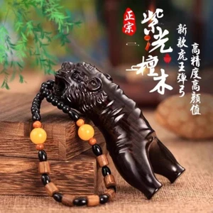 Ebony Wood Carved Tiger Head Slingshot Frame Catapult Hunting Bow Game Toy - Picture 1 of 5