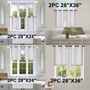 2 PANELES OJALES CORTOS CORTINAS VENTANAS PARA CUALQUIER HABITACIÓN 24" O 36" LONGITUD SEMISHEER - Imagen 1 de 54
