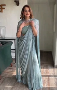 Indian Bollywood Designer Ready to Wear LAtest Exclusive Saree Blouse Trendy - Picture 1 of 11