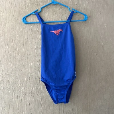 Speedo Womens girls Endurance One Piece Swimsuit Size 12/28 SMU mustangs - Image 1 of 4