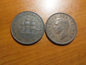 4 South Africa One Half Penny 1940 1952 1961 Suid-Afrika WWII Vintage Old Coins - Picture 1 of 4