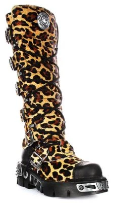 Newrock Reactor Leopard Mid Calf Platform Womens Boots Leopard US 6 - 10 - Image 1 of 4