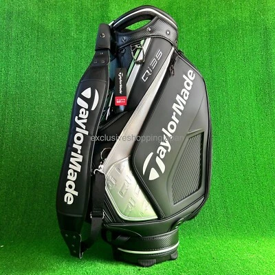 TaylorMade qi35 Tour Staff Cart Bag Black Silver 10.5 x 47in 5.6kg 6way Divider - Image 1 of 4