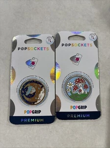 Lot of 2 New PopSocket checkered, premium moon premium mushroom red - Picture 1 of 1