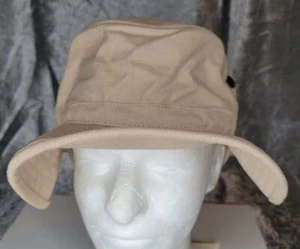 Bucket Booney Safari Hat Khaki vented side snaps draw string foam insert fishing - Picture 1 of 13