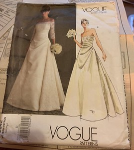 UK Seller Vogue 2842 Wedding Dress Sewing Pattern Misses Neatly Cut To Size 16