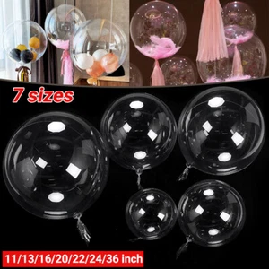 10x 18-90cm Clear Round Giant Bubble BOBO Balloon Birthday Wedding Party Balloon - Picture 1 of 27