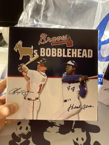 2021 atlanta braves a list exclusive goat bobblehead chipper jones hank aaron Cover