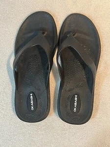 Okabashi Surf Lakeside Navy Blue Flip Flops Sandals Comfort M 6.5-7.5 USA - Picture 1 of 7