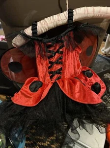 Lady Bug Tutu Costume Dress Wings Headband Toddler Girl Size 3T Halloween - Picture 1 of 3