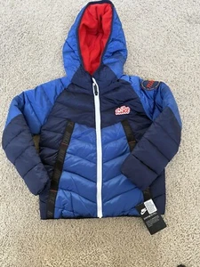 BNWT Nike Kids Boy's Hooded Puffer Jacket 86J827-U90- Midnight Blue Size 6 - Picture 1 of 10