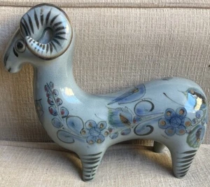 RAR Vintage Ken Edwards Widder Schaf Figur Tonala mexikanische Keramik Blumenmuster - Bild 1 von 15