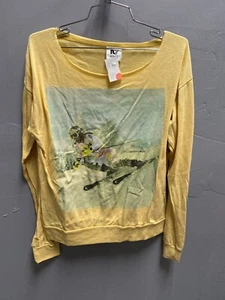 $85 NWT Rebel Yell Brand solid yellow Skiing graphic sweatshirt - Picture 1 of 2
