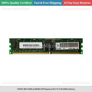 73P2872 IBM 512MB (2x256MB) DDR Registered ECC PC-2100 266Mhz Memory - Picture 1 of 1
