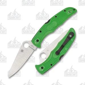 Spyderco Pacific Salt 2 Folding Knife Green FRN 3.78in PlainEdge Blade - Picture 1 of 2