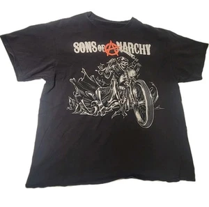Sons of Anarchy Hombres XL Camiseta Negra Motociclista Scull Parca Esqueleto - Imagen 1 de 7