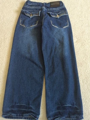 Vintage Y2K Fubu Jeans Womens 12 Blue Denim Dark Embroidered Pockets (25x24) * - Image 1 of 4