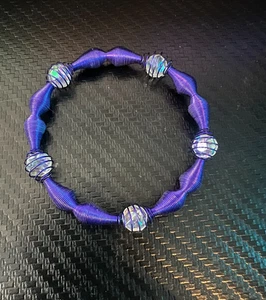Vintage Silver Toned Spring Coil Design Bracelet 8.5" - Picture 1 of 3