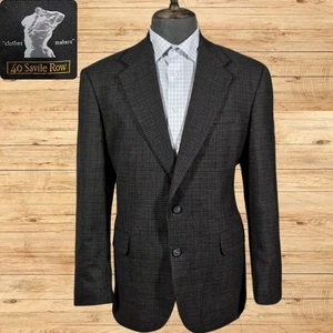 Savile Row Mens 42R Sport Coat Two Button Wool Jacket Brown Menswear Dapper EUC - Picture 1 of 6
