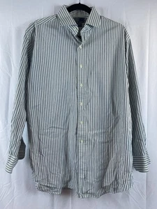 Polo Ralph Lauren Herren grün blau gestreift Langarm Hemd Größe XL 17 1/2 - Bild 1 von 8