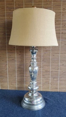 Pottery Barn Leera Mercury Glass Table Lamp With Shade - No Harp or Finial- - Image 1 of 4