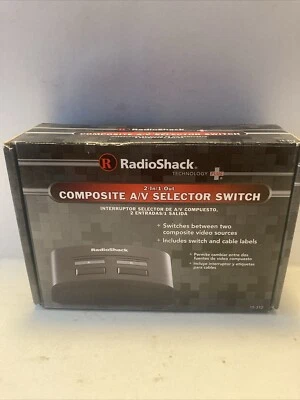 Radio Shack Composite A/V - Selector Switch - 2 In & 1 Out In Box - Image 1 of 4