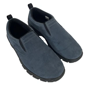 Land's End Blue Suede Leather Comfort Outdoor Slip On Loafer Shoes 73773 Size 9 - Picture 1 of 14