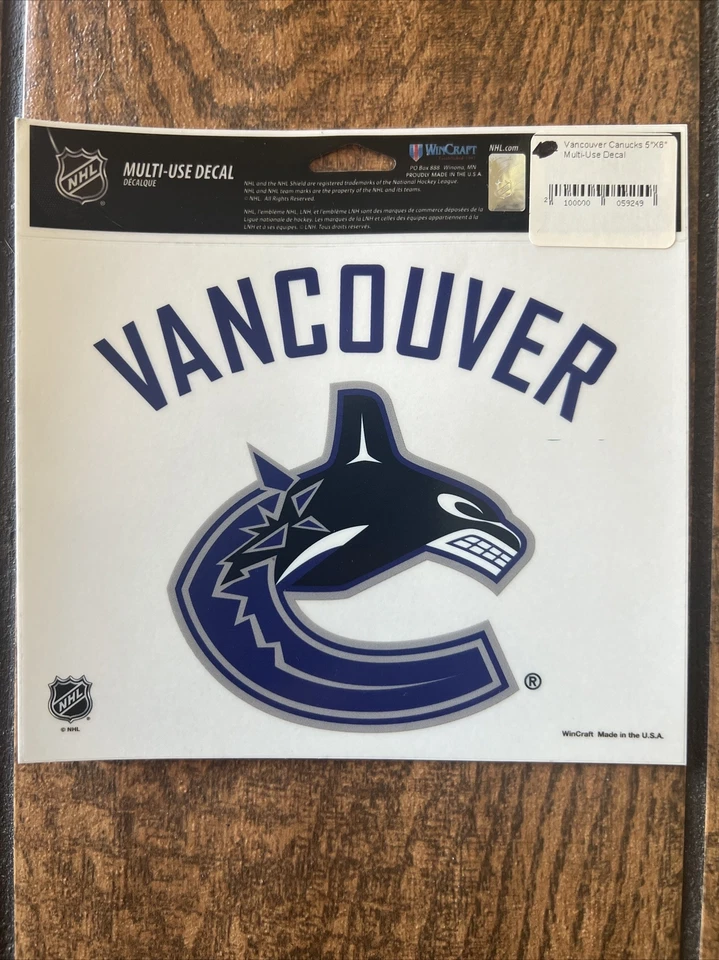 Vancouver Canucks 5x6 MULTI-USE DECAL  Perfect FOR CAR WINDOWS NHL LICENSED - Image 1 of 1