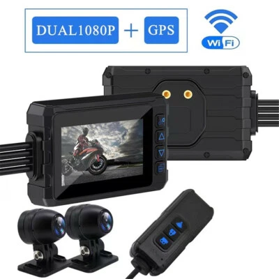 Motorcycle Dash Cam Dual Lens Motorbike Video Recorder Camera DVR - Image 1 of 4