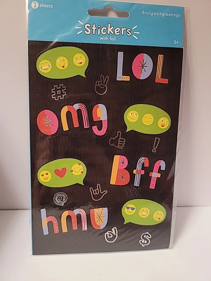 Emogi BFF Themed Stickers Scrapbook Craft Embellish Kids Trending Party Foil NEW - Image 1 of 4
