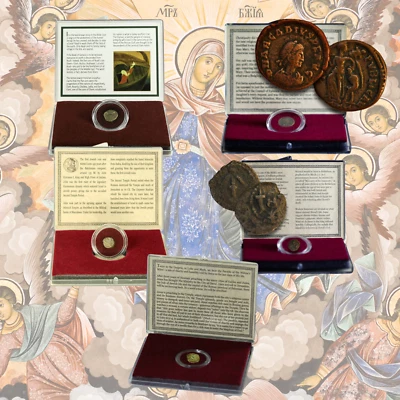 PACK de 5 monedas antiguas cristianas de Tierra Santa bíblica con certificado de autenticidad Foto 1 de 4