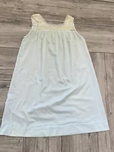 Camicia da notte vintage Gilead donna taglia small cotone pizzo senza maniche ricamata - Foto 1 di 9