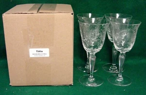 Tiffin RICHELIEU (17391) Water Goblets  SET OF FOUR More Available MINT IN BOX - Picture 1 of 5