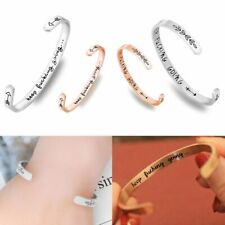 2021 Stainless Steel Bracelet Open Cuff Bangle Friendship Inspirational Jewelry