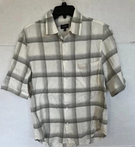 CLUB MONACO Roll Cuff Short Sleeve Linen Blend Button-up Shirt MENS SMALL NWOT - Picture 1 of 3