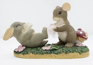 Charming Tails 89/132 Tickled Pink Mouse Bunny Friends Feder Spaß Fitz & Floyd - Bild 1 von 8