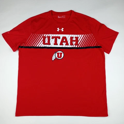 UNDER ARMOUR Utah Utes T-Shirt Short Sleeve Red NCAA Men's Size XL Cover