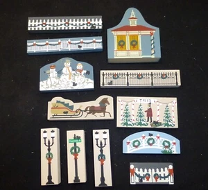 Christmas village lot Cat's Meow wood shelf sitters snowmen sleigh tree Santa - Picture 1 of 3