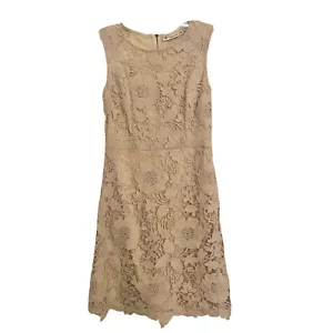 Versona embroidered floral overlay sleeveless sheath fit and flare midi dress - Picture 1 of 12