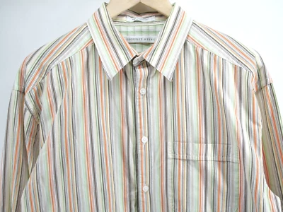 纽扣衬衫条纹多色大号长袖男式 Geoffrey Beene — 第 1/4 张图片