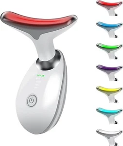 Facial and Neck Device with Vibration, 7 Color Led Face and Neck Beauty Device - Picture 1 of 1