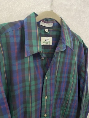 Camisa de Colección Años 90 Van Heusen 417 Para Hombre Aguja Única Vacaciones Cuadros Manga Larga L Foto 1 de 4